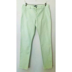 FOREVER 21 MINT GREEN WHITE POLKA DOT SKINNY DENIM PANTS 31 NWT